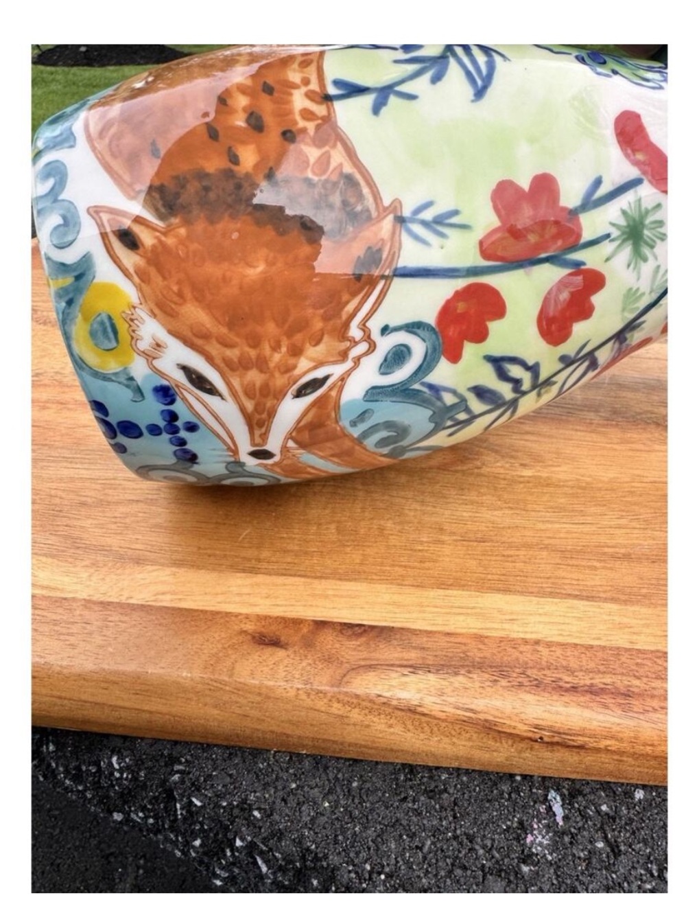 Anthropologie English Meadow Fox Hand-Painted Floral Ceramic Pitcher - Picture 11 of 12